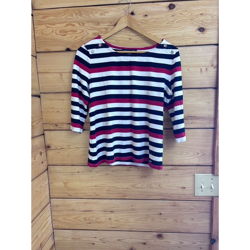 Tommy Hilfiger Nautical Stripe Boatneck Top Red White Blue Large
Costal Large